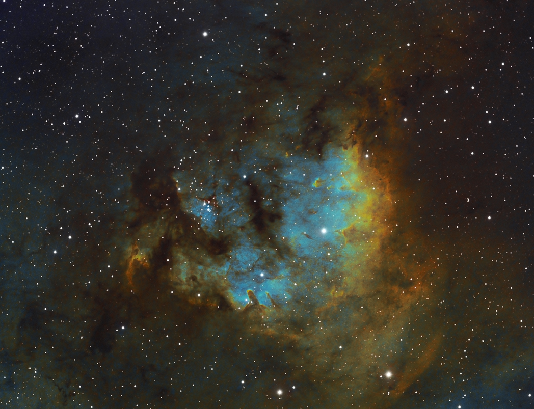 NGC 7822 Mgawica Gowa Diaba w palecie HSO
