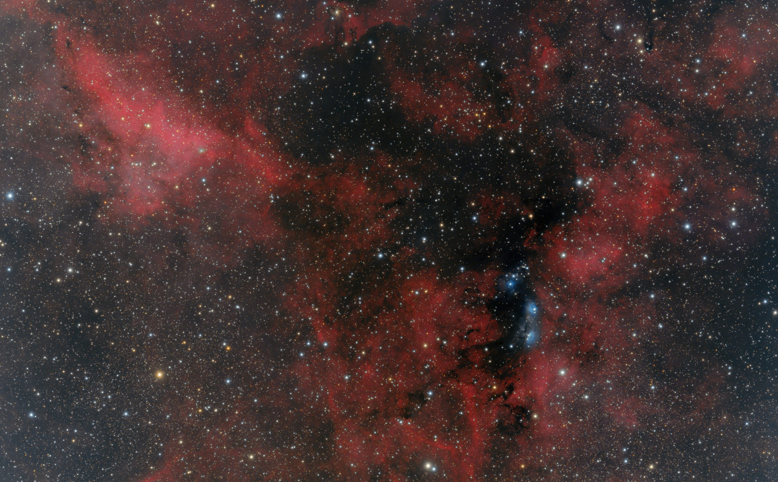 Mgawica refleksyjna NGC6914 w otoczeniu wodorowym