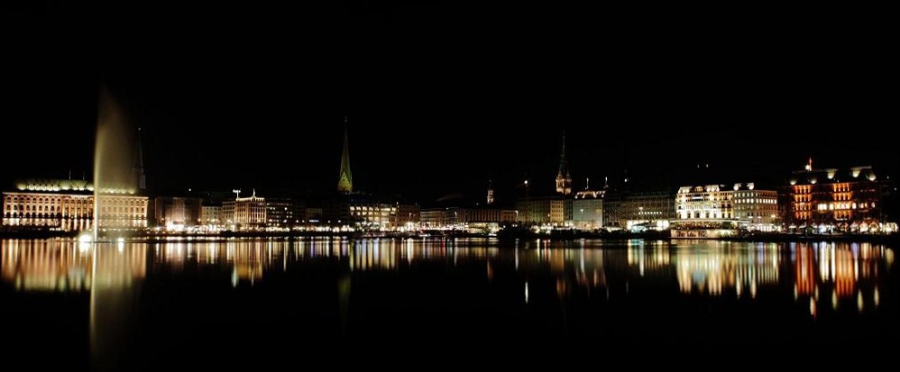 Panorama Binnenalster w Hamburgu